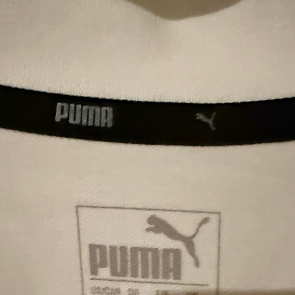 Puma Men's Classic White Polo with Black Logo - Picture 4 of 6